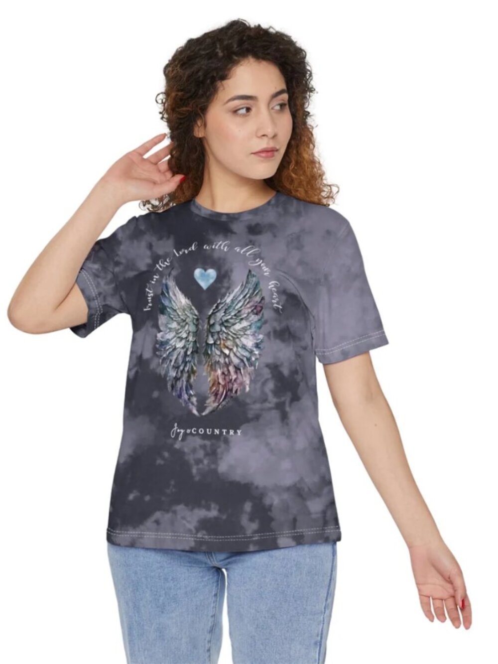 Trust In The Lord - Watercolor Wings - Unisex Tie-Dye Tee